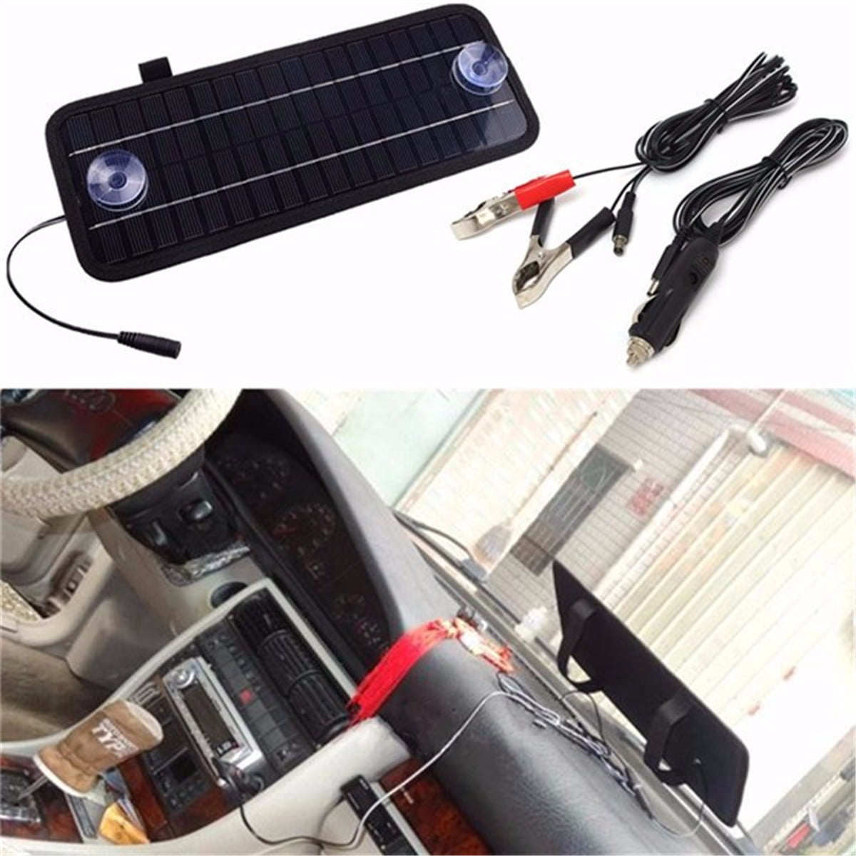 4.5W 12V Car Boat Yacht Solar Panel Trickle Battery Charger Outdoor Power Backup 