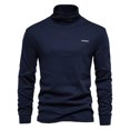 thumbnail image 1 of AIOPESON, camiseta sólida para hombre, camiseta informal de manga larga con cuello alto para hombre, ropa interior básica ajustada para otoño e invierno, camisas para hombre AIOPESON Cotton & Polyester & Spandex Bottoming Shirts, 1 of 6