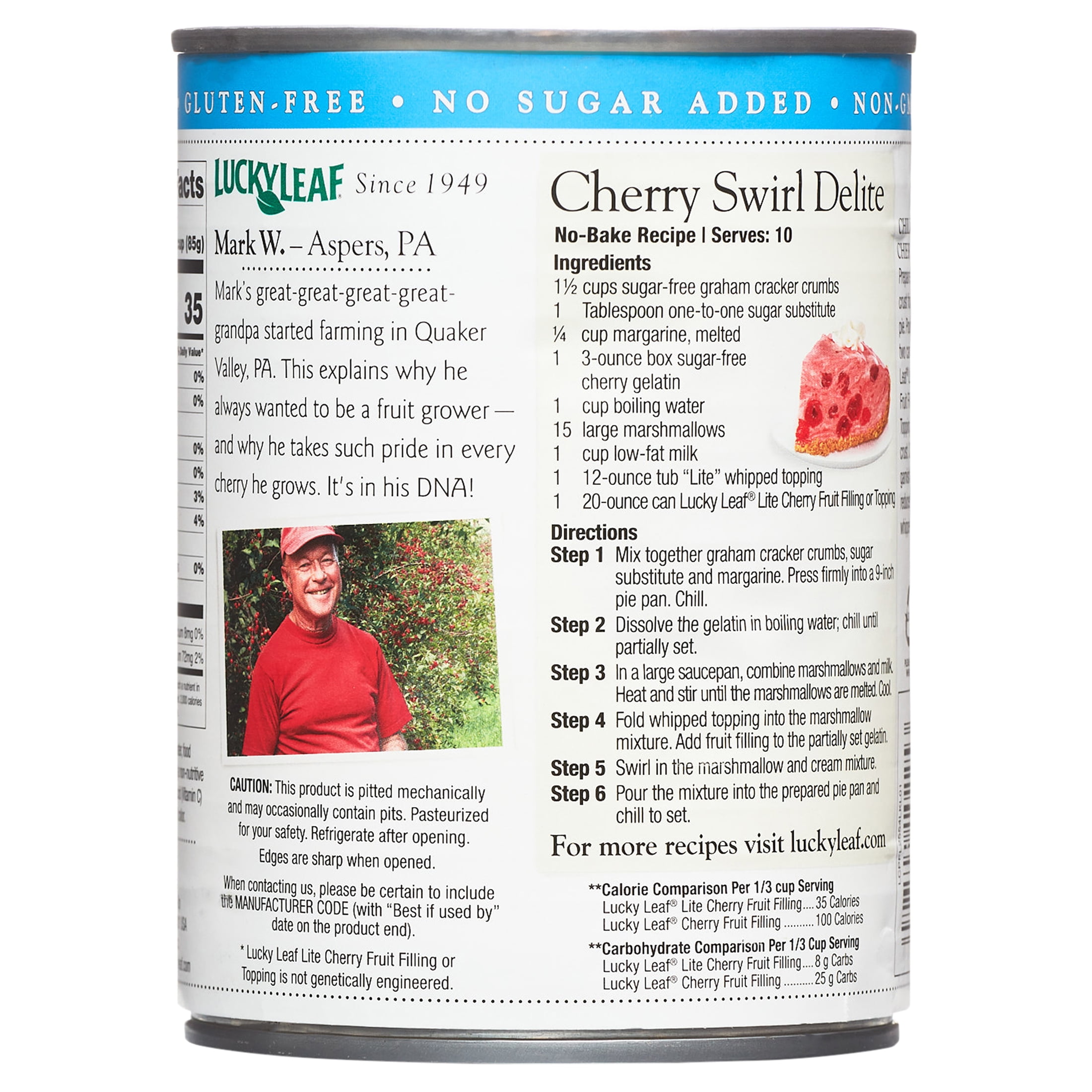 (6 pack) Lucky Leaf Lite Cherry Fruit Filling & Topping 20 oz. Can