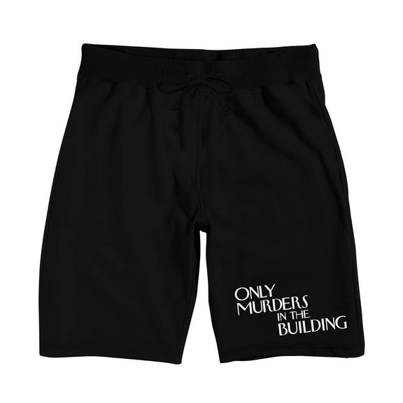 Only Murders In The Building Text Logo Men's Black Sleep Pajama Shorts-Small