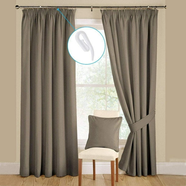 Saich 200pcs Curtain Hook Packages Plastic Curtain Hooks Curtain Rod Hook For Shower Curtains / Draperies / Window Curtains / Pencil Pleats, 28 X 12 M