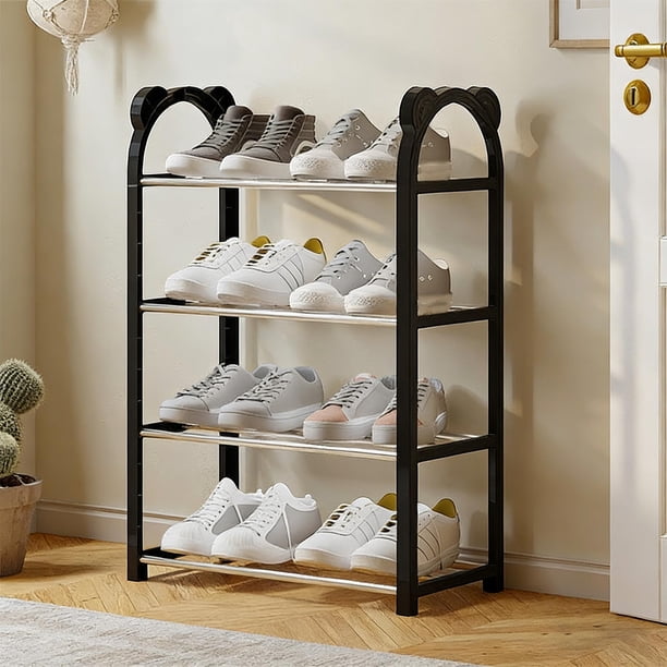 Zapatero Organizador de zapateros Zapatero de cuatro niveles Uso diario Armarios de dormitorio Entrada Dormitorio Zapatero de plástico