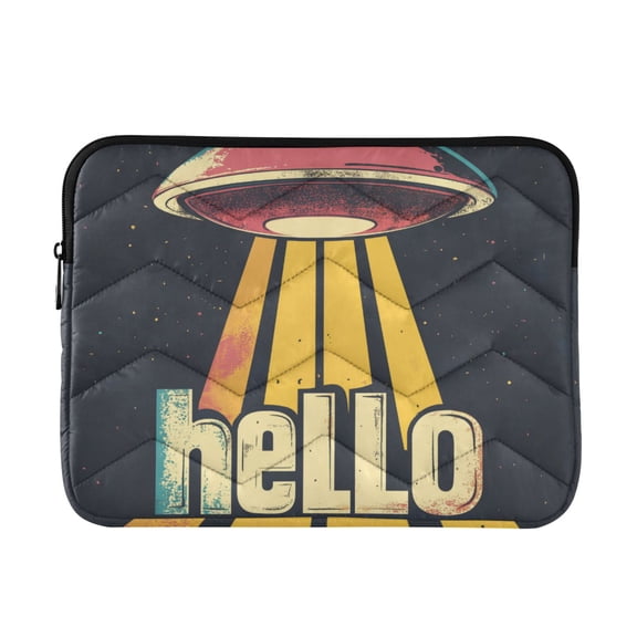 FORMRS 13"-13.3" Laptop Sleeve Protective Case Soft Carrying Quilted Computer Bag Cover, Red UFO