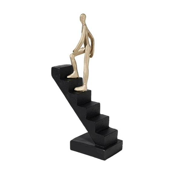 Modern Abstract Human Figurine Climbing Stairs Sculpture for Office Desk Home Decor Motivational Art Ornament Gift