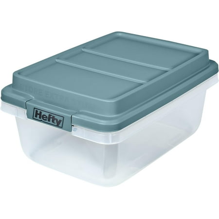 Hi-Rise 18 Qt. Lift Off Lid Storage Tote, Gray/Clear, 8/Pack (HFT-7160010665666-8)