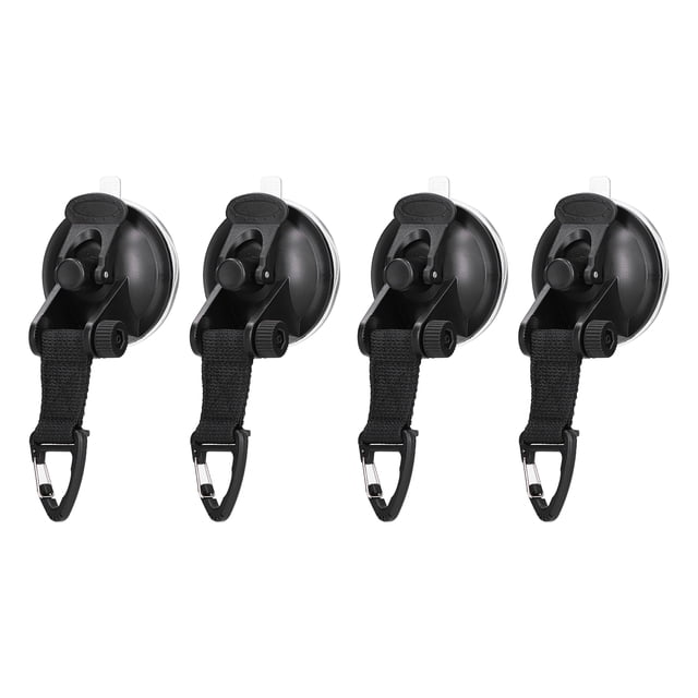4 Ganchos de Ventosa, Resistentes para Coche, Camping, Ancla Con Ventosa, Accesorios para Caravana Con Gancho de Seguridad para Coche, RV, Barco, Ventana, Vidrio, Tienda DE
