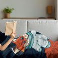 thumbnail image 3 of Explore Soft Flannel Fleece Throw Blanket, Fox Cosmonaut Raising a Flag on an Alien Planet Outer Space Themed Illustration, Cozy Plush for Indoor and Outdoor Use, 50" x 70", Multicolor, by Ambesonne, 3 of 5