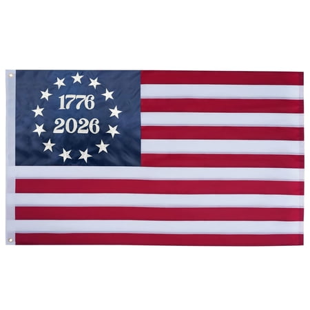 2026 Bradford Bennington 250th Anniversary USA Flag 3x5 Ft Outdoor - Heavy Duty Embroidered Betsy Ross 13 Colonies Flag with 2 Brass Grommets, 1776 American Patriotic Flag