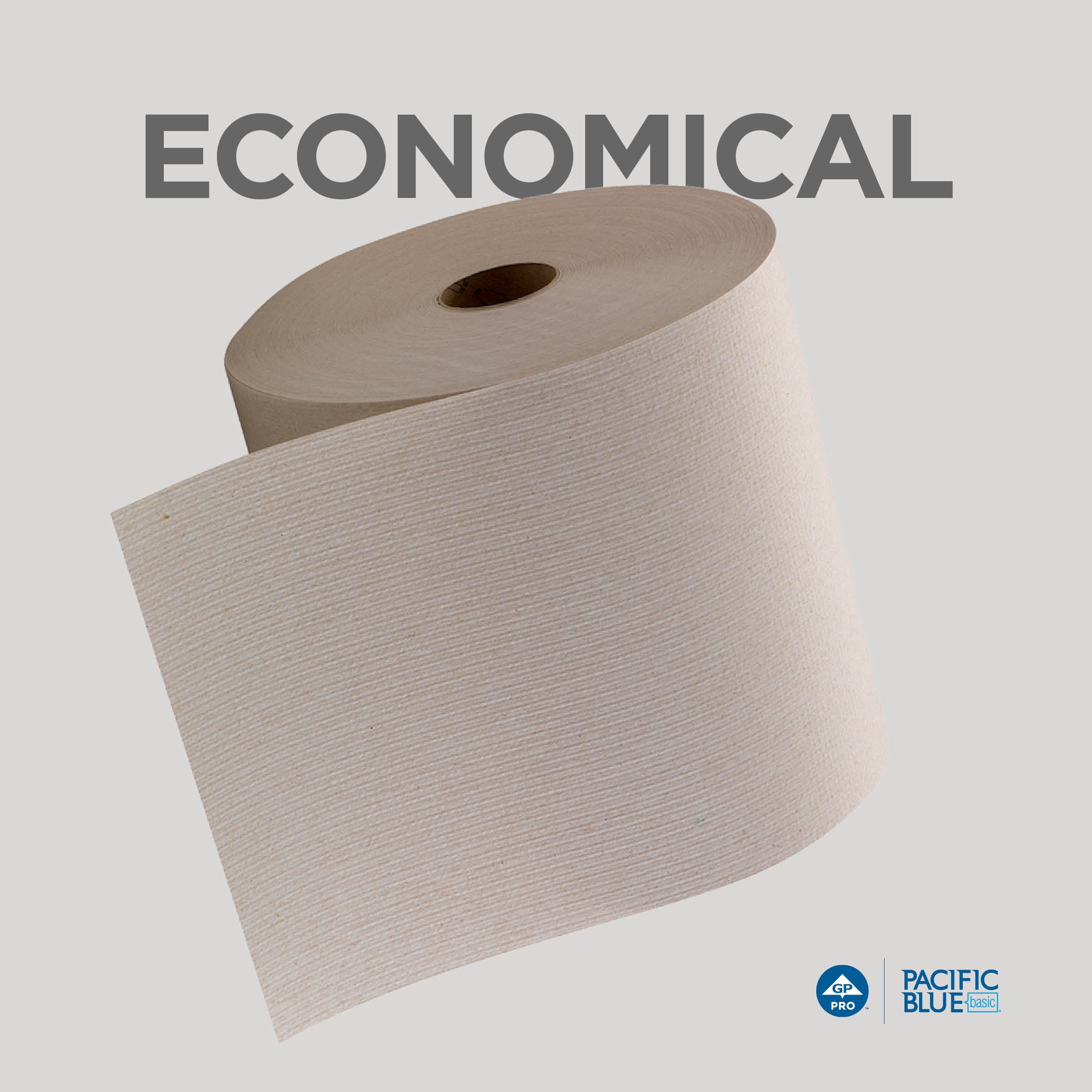 Pacific Blue Basic® Recycled Hardwound Paper Towel Roll by GP PRO (Georgia-Pacific), Brown, 26301, 800 Feet Per Roll, 6 Rolls Per Case