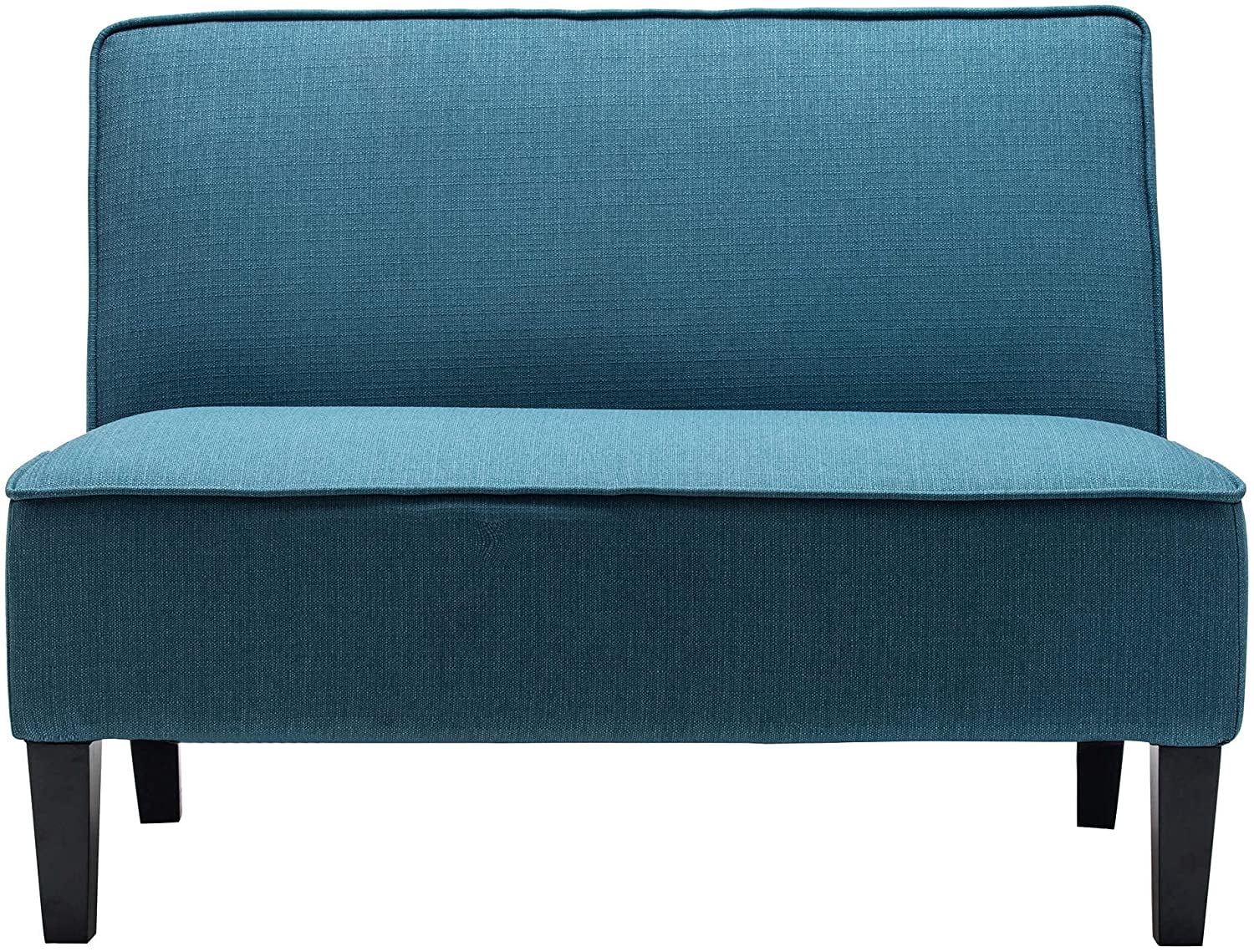 Andeworld Linen Loveseat Sofa Couch Upholstered Small Loveseat for Bedroom Armless Living Room Chairs Cushioned 2-Seater Settee loveseat (Blue)