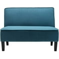 thumbnail image 4 of Andeworld Linen Loveseat Sofa Couch Upholstered Small Loveseat for Bedroom Armless Living Room Chairs Cushioned 2-Seater Settee loveseat (Blue), 4 of 7