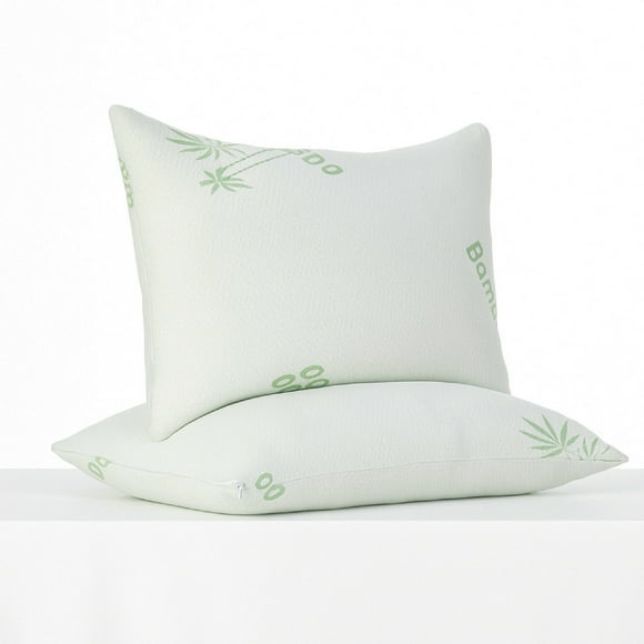 Beddora Bamboo Pillows – Set of 2 – Soft, Breathable & Odor-Resistant – Cooling, Hypoallergenic Support with Eco-Friendly Bamboo Cover – 20" x 26"