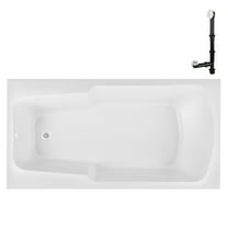 Streamline N-4180-721-WH 60 in. x 32 in. Acrylic Soaking Drop-In Bathtub in Glossy White, With External Drain in Glossy White