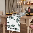 thumbnail image 3 of Teal Pine Tree Cotton Linen Table Runner for Dining Kitchen, Farmhouse Botanical Country Wedding Outdoor Party Tablerunners Decoration, Dresser Scarf Coffee Tablecloth Runners 13x70 Inches, 3 of 9