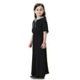 thumbnail image 5 of XAOFW Girls Dress Elegant Half Sleeve Maxi Teen Attire V-Neck Solid Color Comfort Stylish Club Party, 5 of 7