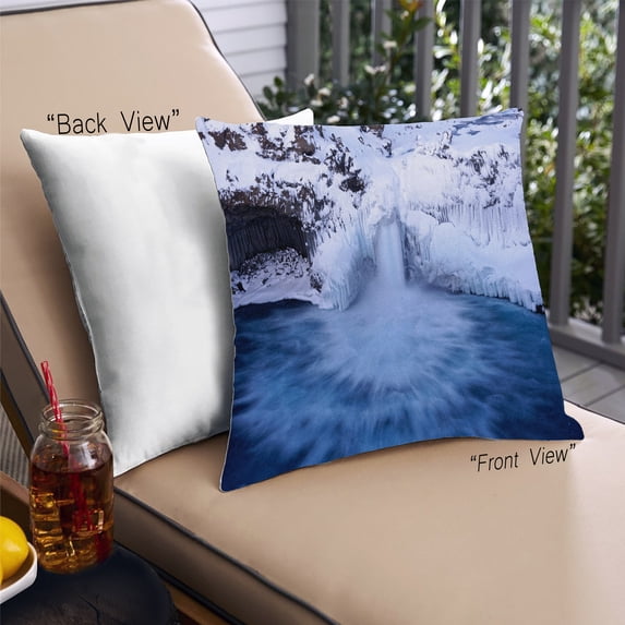 Ahgly Company Color Focus Blue Outdoor Throw Pillow, 18 inch by 18 inch