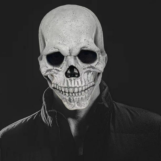 Máscara de de cabeza completa, máscara de , máscara malvada de terror para Halloween, casco con mandíbu móvil, accesorios de disfr Color cro Macarena Cubierta de la cabeza de Halloween