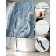 thumbnail image 5 of Split Shower Curtain for Transfer Bench, Blue Marble Fabric Shower Curtains for Bathroom, Abstract Ink Painting Art Modern Tub Sliding Transfer Bench Waterproof Bath Curtains 72"x78", 5 of 9