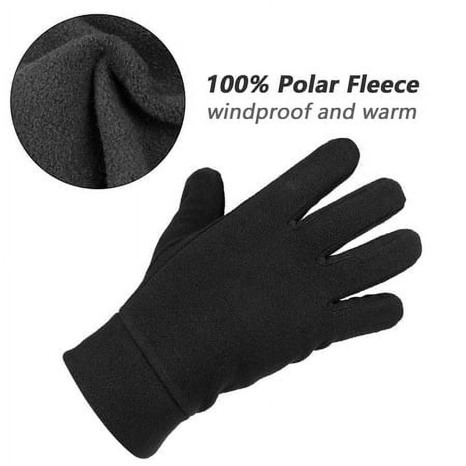 OZERO Mens & Snow Gloves Womens Cuff Polar Winter with Elastic Gloves Fleece Black