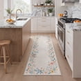 thumbnail image 5 of GENIMO 5'x7' Area Rug for Living Room, Machine Washable Non Slip Low Pile Rug for Bedroom Dining Room, Garden Floral, Linen Beige, 5 of 6