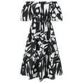 thumbnail image 1 of asddcavvf Robes pour Femmes Robe une Ligne à Manches Bouffantes Imprimée Mode Décontractée Swing Tempera, 1 of 4