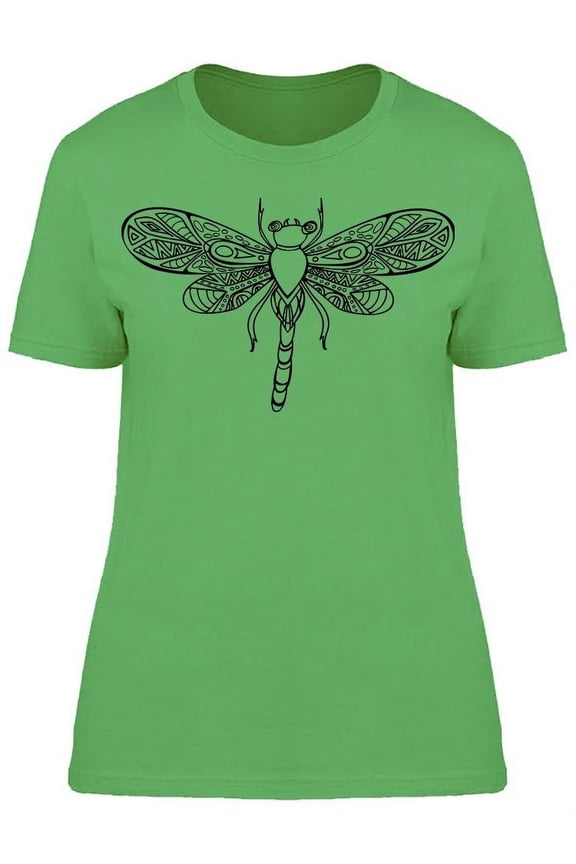 Art Hand Drawn Dragonfly T-Shirt Women -Image by Shutterstock, Female Small