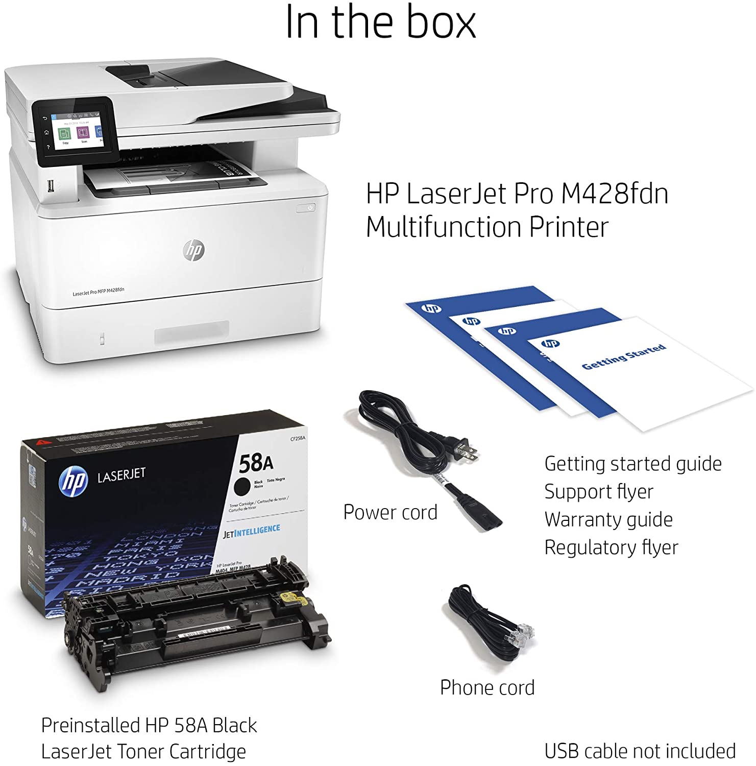 HP W1A29A#BGJ Laserjet Pro M428fdn Network Monochrome Laser all-in-one Printer: Copy, Scan, Fax, Printing - image 1 of 6