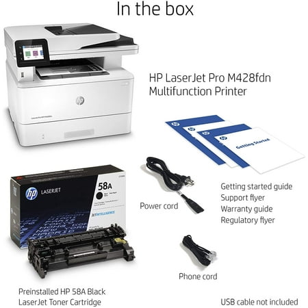 HP W1A29A#BGJ Laserjet Pro M428fdn Network Monochrome Laser all-in-one Printer: Copy, Scan, Fax, Printing