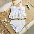 thumbnail image 7 of REDARER Girls Eyelet Ruffle Two-Piece Tankini Swimsuit with High Waist Bottom for Teens,8-9 Years, 7 of 7