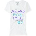 thumbnail image 1 of Aeropostale - Camiseta gráfica para mujer con capas apiladas de Nueva York, blanca, mediana, 1 of 1