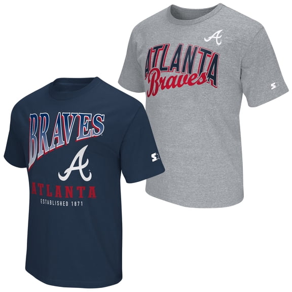 Men's Starter  Navy/Heather Gray Atlanta Braves Two-Pack T-Shirt Set