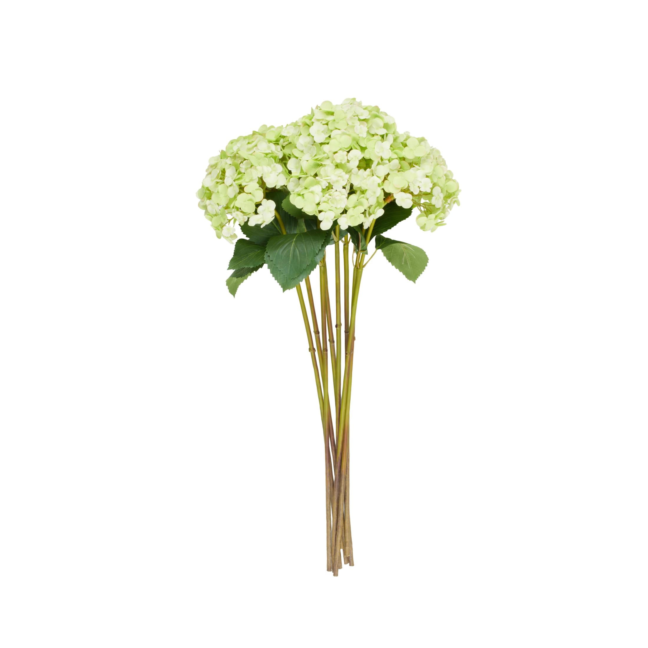 33" Plastic Floral Tall Hydrangea Artificial Flower Stem, by DecMode (8 Count)