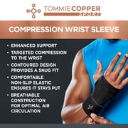 Tommie Copper Sport Compression Wrist Sleeve, Black, Adult, Small/Medium, Copper and Zinc Infused Muscle Recovery, 1 Sleeve