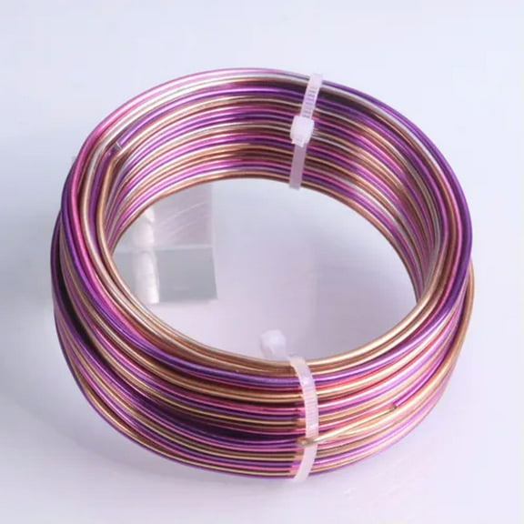U8MO 1 Roll 2mm 12Gauge 24meters Aluminum Soft Metal Beading Wire Crafts Findings-Purple Mixed