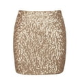 thumbnail image 6 of PrettyGuide Women's Sequin Skirt Stretchy Bodycon Sparkle Mini Skirt Night Out, XXX-Large, 6 of 7
