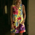 thumbnail image 6 of Summer Dresses for Women Plus Size Sleeveless V-Neck Floral Printed Summer Flowy Casual Swing A-Line Sundress Beach Outfits, 6 of 8