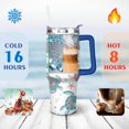 thumbnail image 4 of 40oz Cute Ocean Life Turtle Stainless Steel Flip Straw Tumbler Spill Proof Travel Cup Double Wall Vacuum Insulated Coffee Mug with Top Handle, 4 of 6