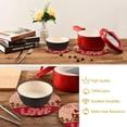 thumbnail image 5 of FREEAMG 2 Pcs Cotton Valentines Couple Owls Love Woven Pot Holder Trivets Set,Round Coasters Placemat for Cooking Baking Hot Dish Pan Pot Bowl Teapot(7&9 Inches), 5 of 6