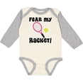 thumbnail image 3 of Inktastic Tennis Player Funny Fear my Racket Girls Long Sleeve Baby Bodysuit, 3 of 5