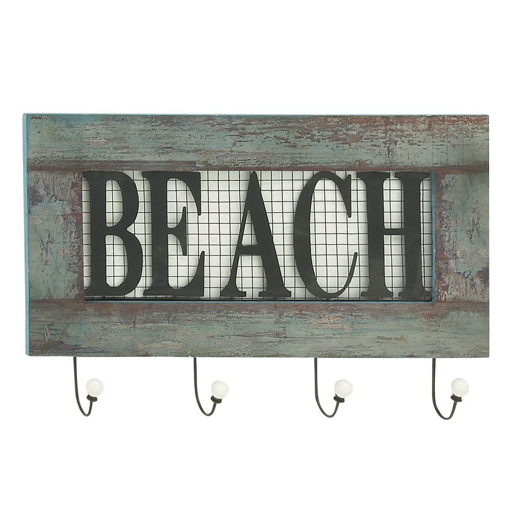 Quirky Wood Metal Beach Wall Hook