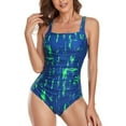 thumbnail image 2 of Eashery One Piece Swimsuit Women Print Swimsuit Women One Piece Women Swimsuit Blue XL, 2 of 5