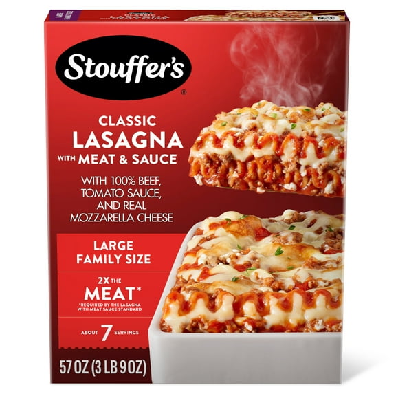 Stouffer’s Classic Lasagna with Meat & Sauce, Large Family Size Lasagna, Frozen Dinners 57 oz