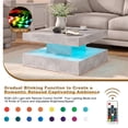thumbnail image 3 of Hironpal Gray LED Coffee Table for Living Room,31" Living Room Center Table,2-Tier Square Modern Table with Storage,Gray, 3 of 6