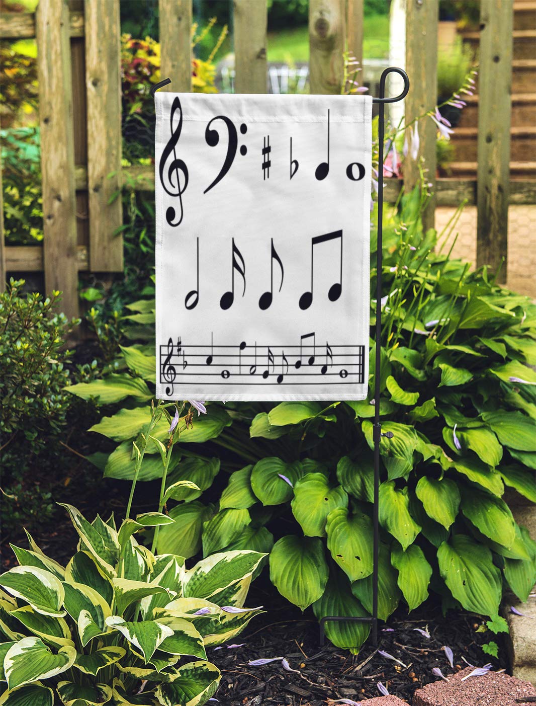 KDAGR Clef Music Notes and Symbols Bar Treble Score Bass Whole Garden Flag Decorative Flag House Banner 28x40 inch - image 2 of 2