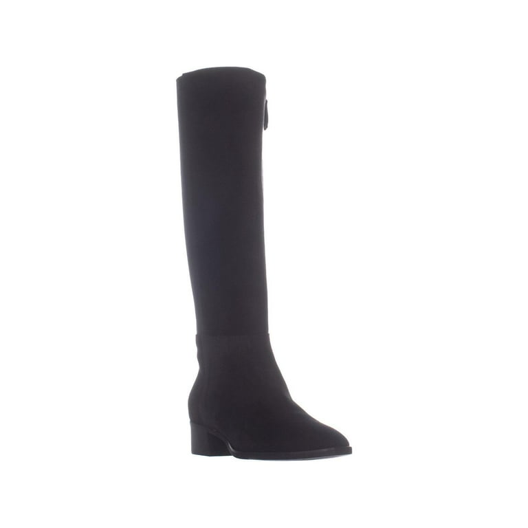 Womens Aquatalia Finola Heeled Knee High Boots Black Suede 6 US