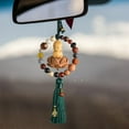 thumbnail image 6 of AMLESO Buddha Statue Car Pendant Dangling Ornament, Wood Gift ,Automotive Accessories, Auto Interior Dangle Rear View Mirror Pendant green tassel, 6 of 9