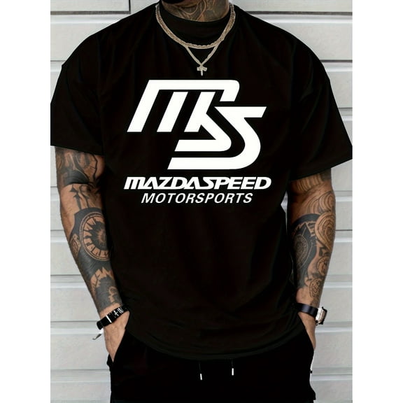 Men's 100% Cotton Mazdaspeed Motorsports Graphic T-Shirt - Blaer Tee footorsport Themed Shirt, Comfortable Fit Shirt, Active Lifestyle, Short Sleeve, Durable Material, Active Men