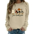 thumbnail image 3 of Spooky Goose Ghost Halloween Sweatshirts for Women 2025 Crewneck Funny Ghost Graphic Sweatshirt Pullover Tops, 3 of 6