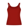 thumbnail image 3 of UPPADA Women's Scoop Neck Ribbed Tank Tops Workout Sleeveless Shirts Summer Casual Flowy Fitted Cami Shirt,Tank Top for Women Casual Cropped Tanks Red,XXXXL, 3 of 5