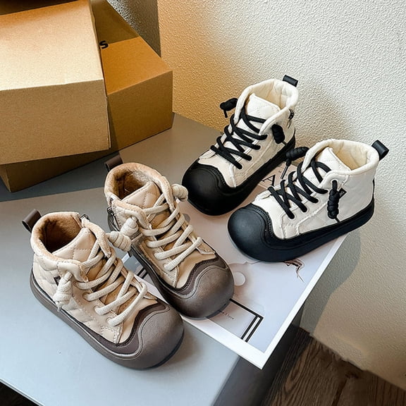 DMDUOU Toddler Shoes for Boys Girls Baby Kids Slip on Walking Shoe Breathable Sock Shoes Lightweight Soft Sneakers Beige 23